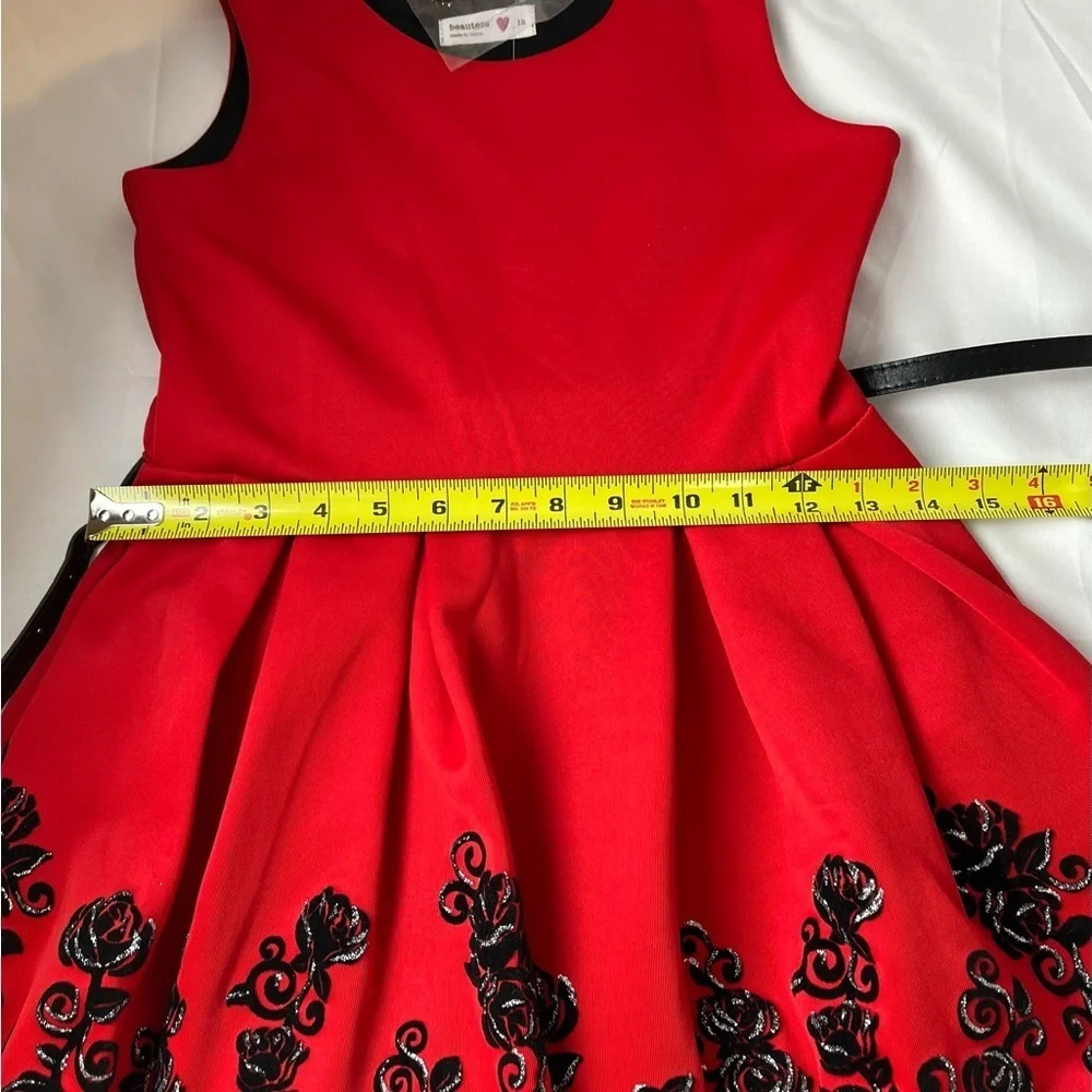 Beautee's Holiday Big Girls 3-Pc Velvet Shrug Dress w/Necklace (NEW)